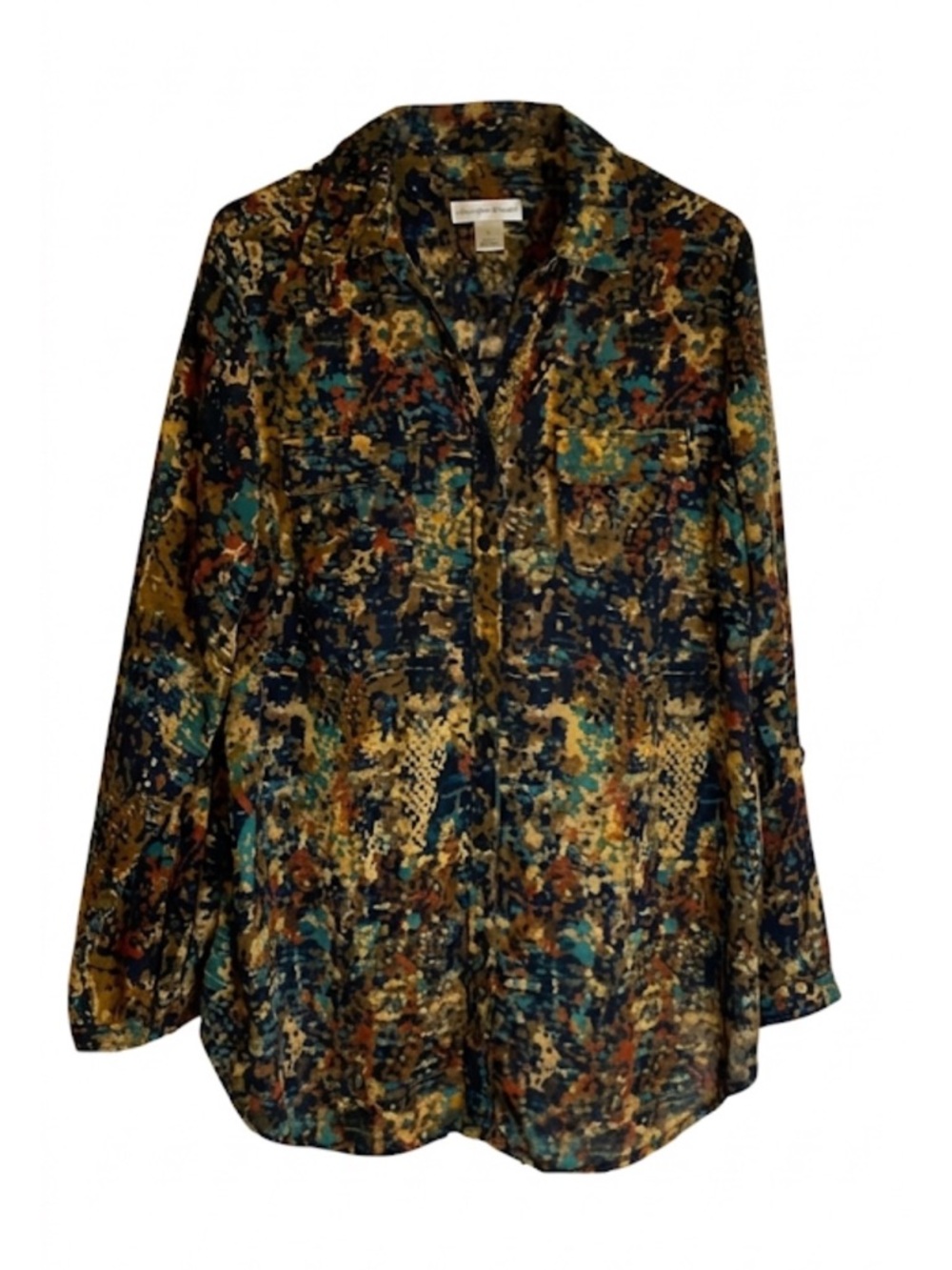 CHRISTOPHER & BANKS Splash Pattern Blouse, Women’s XL, Multicolor